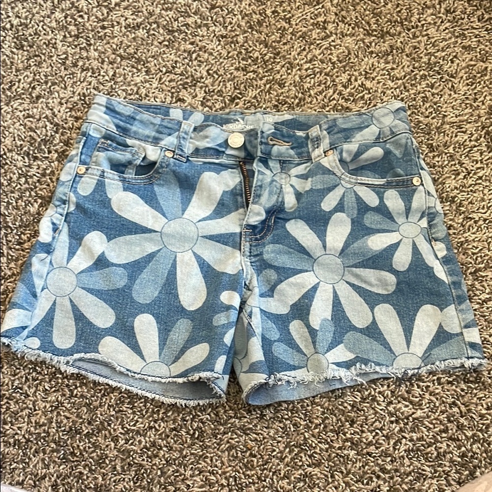 Jordache Kids Light Blue Floral Denim Shorts